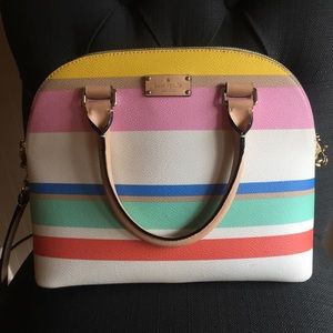 Kate Spade Color Striped Crossbody Satchel Handbag